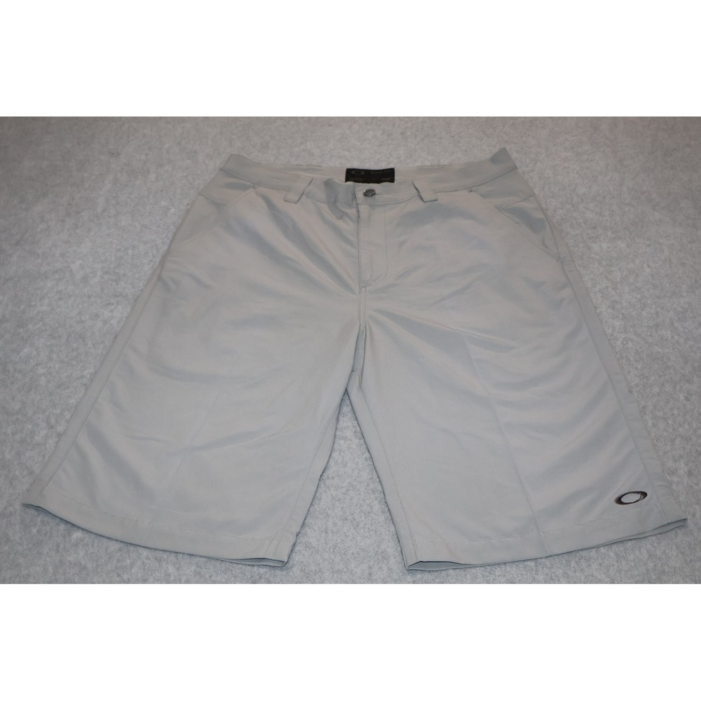 Oakley Golf Shorts Mens 34 Gray Flat Front Embroidered Logo Performance **